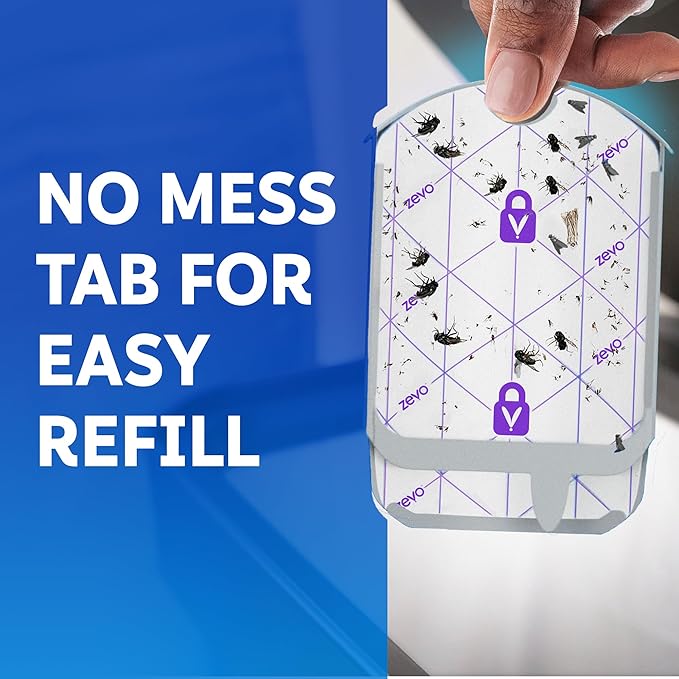Zevo Flying Insect Trap Official Refill Cartridges - Fits Both Zevo Trap & MAX Indoor Fly Trap - Authentic Trap+Lock Technology to Catch Gnats, House & Fruit Flys (4 Official Refill Cartridges)