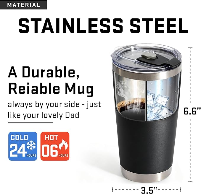 Christmas Gifts for Men, Dad, Grandpa - Birthday Gifts for Mens Unique - Stocking Stuffers for men - Dads Birthday Gift Ideas - 20Oz Men Tumbler Stainless Steel for Birthday, Father's Day, Christmas