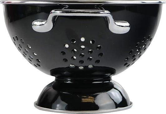 Calypso Basics by Reston Lloyd Powder Coated Enameled Colander, 1.5 Quart, Black