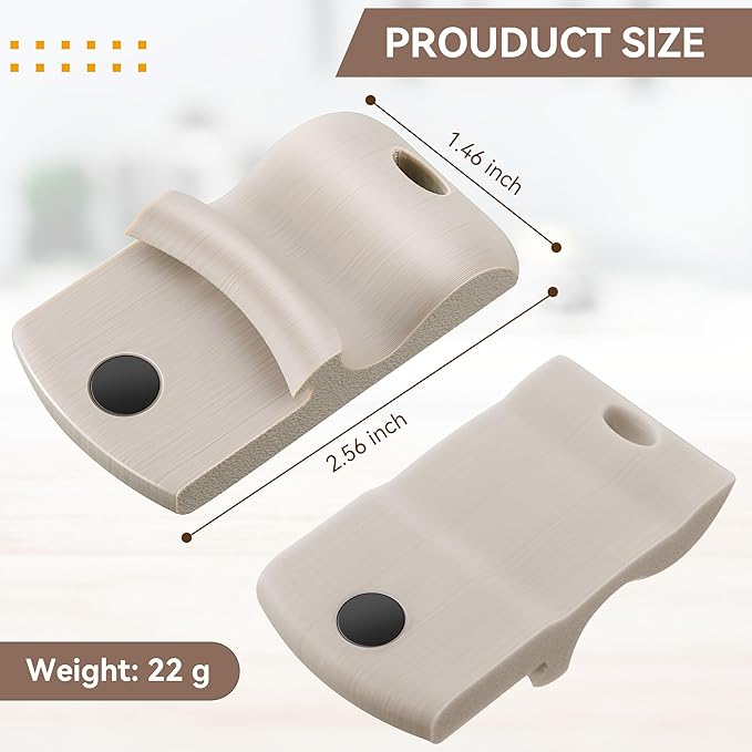 2 Pack Canning Jar Opener with Magnets, Mason Jar Opener For Canning Lids, for Regular and Wide Mouth Lids, Powerful Magnet for Easy Refrigerator Storage, Releases Vacuum Seal(Beige)