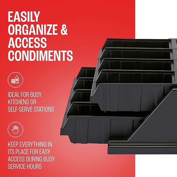 Cambro Versa Self Serve Condiment Bin - 8 Storage Bins - Ideal for Food and Coffee Condiments (Black)