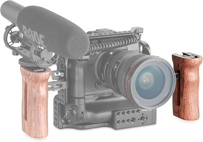 SmallRig Wooden Side Handle with 1/4''-20 Screws, Max. Load 15kg/33lbs, Up and Down Adjustable, for Left or Right Hand