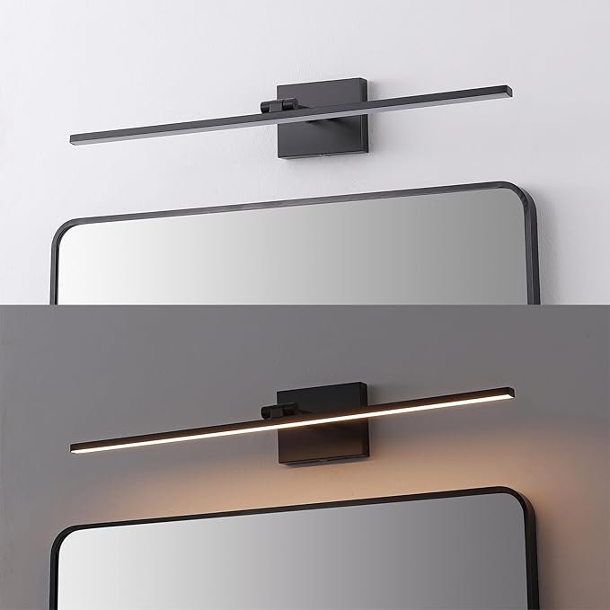 JONATHAN Y JYL7163C Santino 28" Modern Minimalist Swivel Integrated Dimmable LED Rechargeable Picture Light with Touch Sensor for Bedroom, Living Room, Kitchen, Office, Black