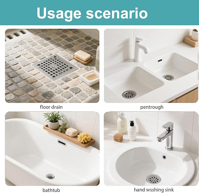 50Pcs Disposable Floor Drain Sticker,Hair Drain Catcher,Suit Sewer Filter Screen,Shower Drain Hair Catcher,Bathtub,Bathroom,Kitchen,Sink Floor Stickers
