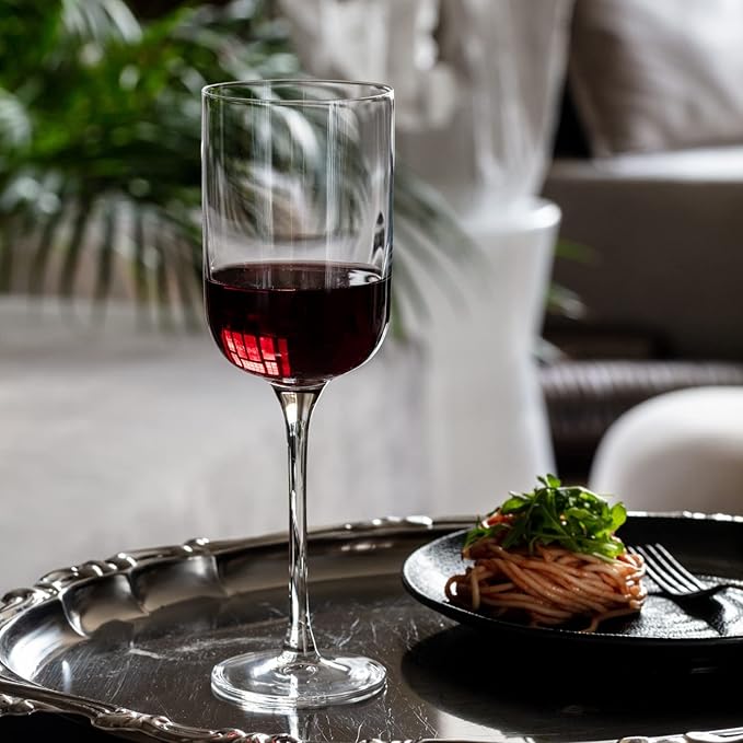 Krosno Red Wine Glasses | Set of 6 | 11.8 oz | Glamour Collection | Perfect for Home, Restaurants and Parties | Dishwasher Safe | Lead-Free Crystal Glass