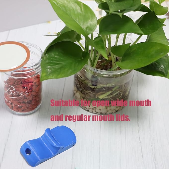 Canning Jar Opener, Mason Jar Opener Canning Tools for Releases Aluminum Vacuum Seal on all Wide Mouth and Regular Mouth Lids,Blue