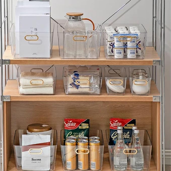 Clear Plastic Storage Bins Kitchen Organization, Pantry Storage, Fridge Organizer, Pantry Organization and Storage Bins, Cabinets Organizers, Bathroom storage bins - 3M