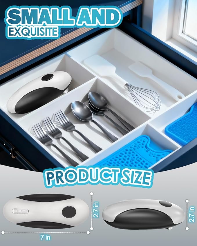 Electric Can Opener, One-Touch Automatic Hands Free Can Opener, Smooth Edge, Rechargeable Cordless Can Opener Fits Most Cans, Great for Seniors & Arthritis