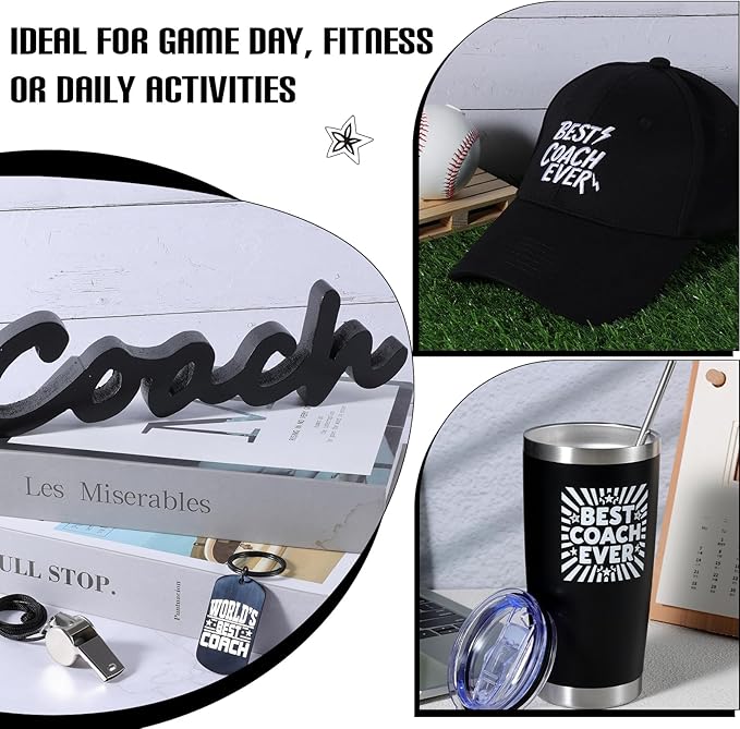 VAIPI Coach Gifts for Men Women Best Coach Ever Tumbler Gifts Thank You Gift for Coaches Christmas Birthday Appreciation Gift Basket for Football Basketball Softball Baseball Coaches