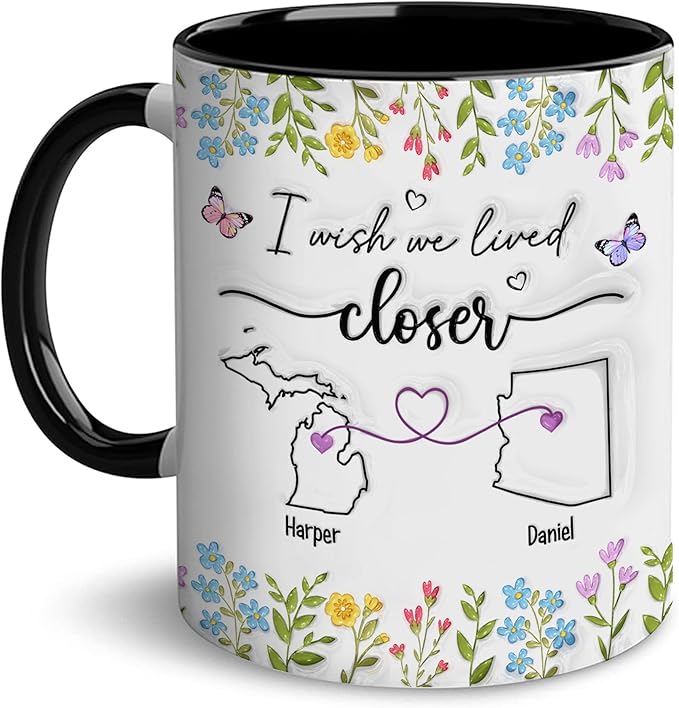 I Wish We Lived Closer Mug, Best Friends Coffee Mugs, Personalized Mugs With Names, Christmas Birthday Gifts For Best Friend Funny Mugs, Sisters Gifts From Sister, Long Distance Gift For Women