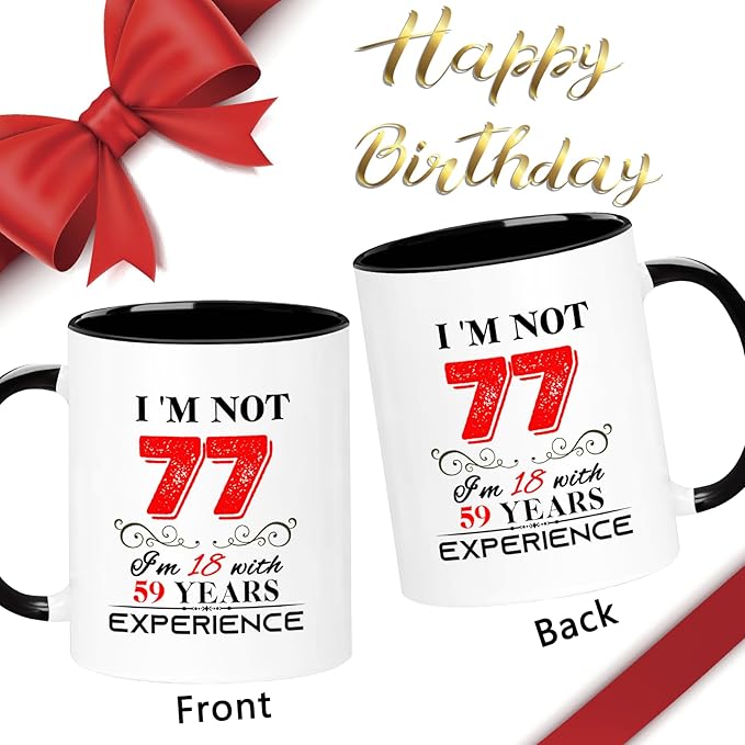 1948 77th Birthday Mug for Women Men, Turning 77 Year Old Birthday Gifts for Mom, Dad, Grandma, Grandpa, Wife, Husband, Daughter, Sister, Best Friends, Coworkers, Her, Him, 11oz Coffee Cup