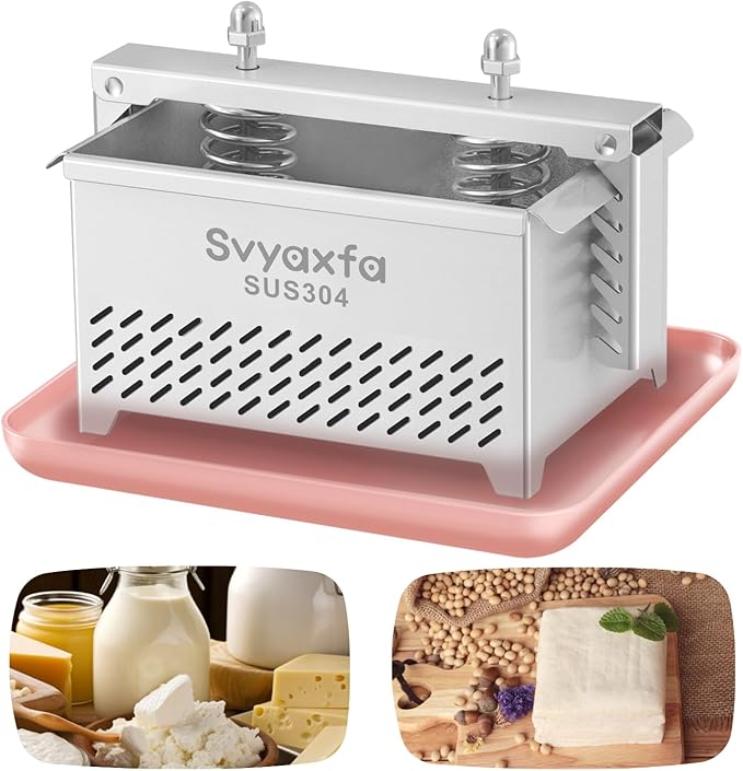 Tofu Press Stainless Steel Tofu Press Paneer Maker - Cheese Press Prensa Para Queso for Homemade Tofu, Paneer，Easy to Use and Clean, Tofu Press Dishwasher Safe, BPA Free Food Strainer