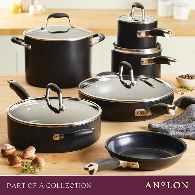 Anolon Advanced Home Hard Anodized Nonstick Crepe Pan, 9.5 Inch, Onyx