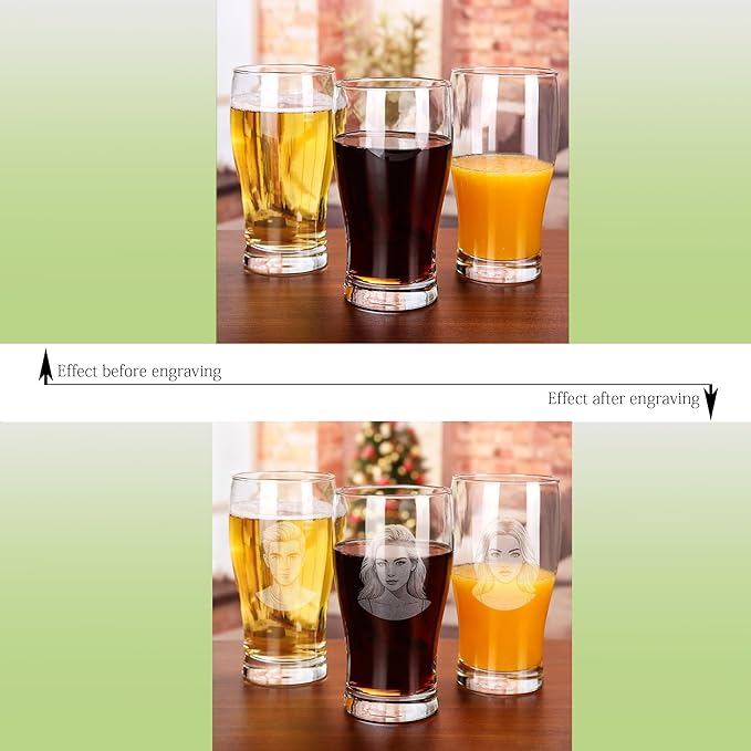Personalized customized glass cup, engraved photo logo copy, beer cup, holiday party gift (S1)