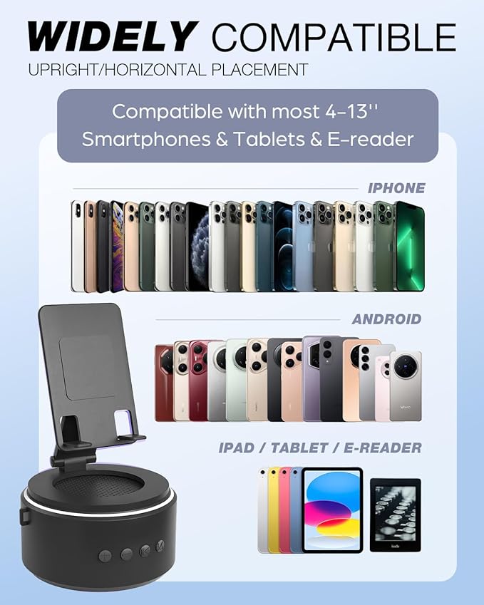 White Elephant Gifts for Men Dad Him Husband Christmas, Cell Phone Stand with Wireless Bluetooth Speaker, Anniversary Birthday Gifts for Teen Boy Boyfriend Women, Tech Mens Stocking Stuffers Gifts
