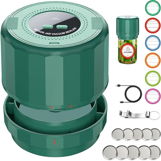 M11 Electric Mason Jar Vacuum Sealer Kit - Vacuum Sealer for Wide & Regular Mouth Canning Jars
