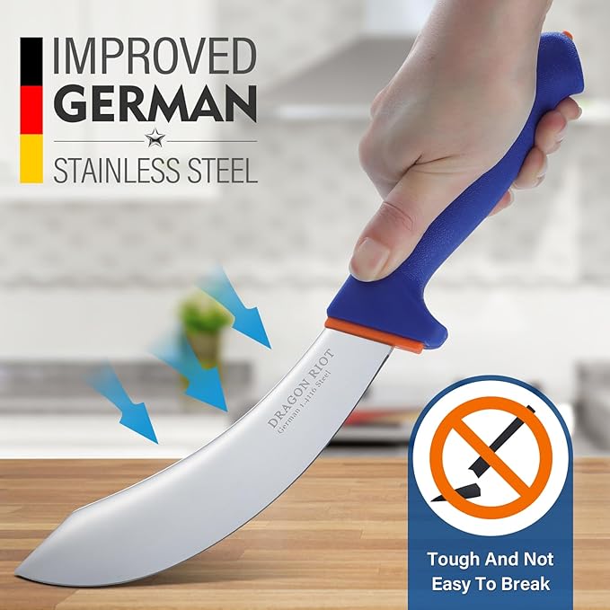 DRAGON RIOT 6 Inch Skining Knives, Beef Skinning Knife for Meat Cutting Stainless Steel Meat Butcher Processing Knife