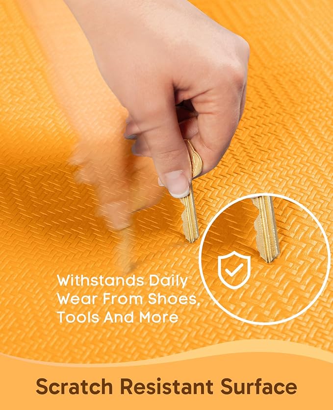 Ophanie Kitchen Mats for Floor, 3/4 Inch Thick Kitchen Rugs, 20''x32'' Anti Fatigue Standing Cushioned Mat, Waterproof,Comfort Ergonomic Mat for Office, Home, Sink,Yellow Non-Slip Bottom