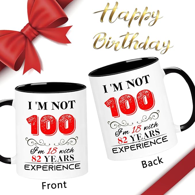 1925 100th Birthday Mug for Women Men, Turning 100 Year Old Birthday Gifts for Mom, Dad, Grandma, Grandpa, Wife, Husband, Uncle, Aunt, Sister, Best Friends, Coworkers, Her, Him, 11oz Coffee Cup