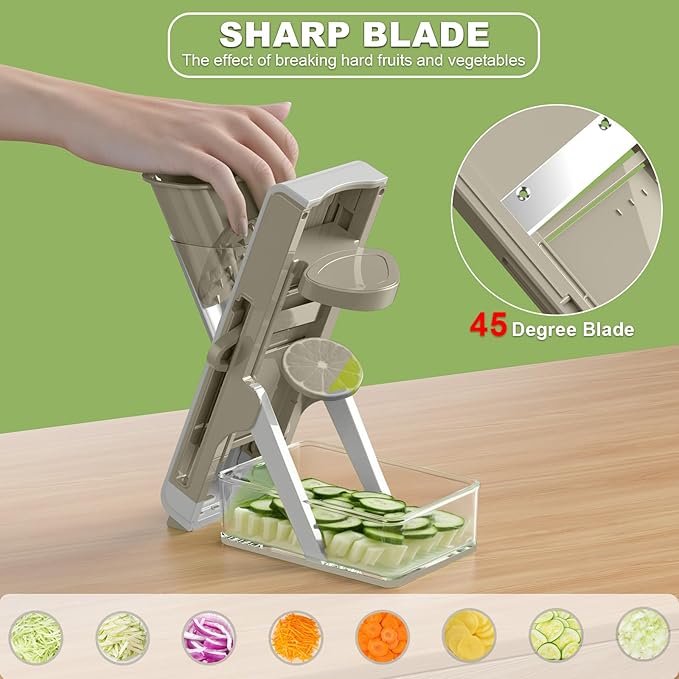 Eletronova Safe Mandoline Slicer for Kitchen, Vegetable Slicer for Kitchen