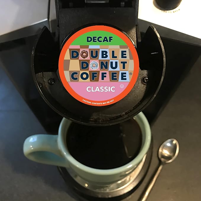 Double Donut Medium Roast Decaf Coffee Pods, Classic, for Keurig K-Cup Machines, 96 Single-Serve Capsules per Box