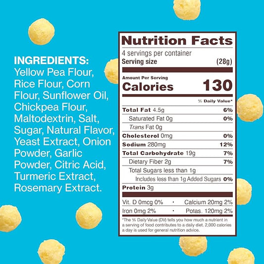 Hippeas Cheezy Cheddar Pops, 0.5 Ounce (Pack of 15), 2g Protein, Fiber, Vegan, Gluten-Free, Crunchy, Plant Protein Snacks