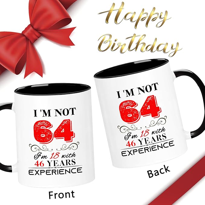 1961 64th Birthday Mug for Women Men, Turning 64 Year Old Birthday Gifts for Mom, Dad, Grandma, Grandpa, Wife, Husband, Daughter, Sister, Best Friends, Coworkers, Her, Him, 11oz Coffee Cup