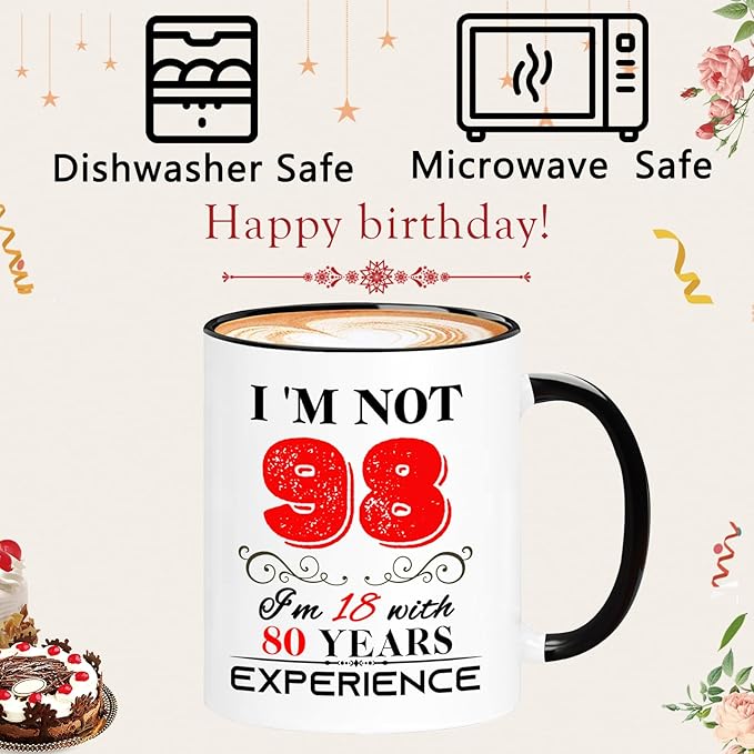 1927 98th Birthday Mug for Women Men, Turning 98 Year Old Birthday Gifts for Mom, Dad, Grandma, Grandpa, Wife, Husband, Uncle, Aunt, Sister, Best Friends, Coworkers, Her, Him, 11oz Coffee Cup