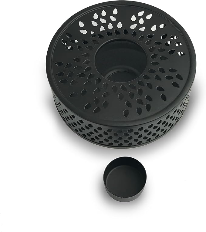 Creano Black Stainless Steel Tea Warmer with Tea Light Holder - Tea Cosy - Stable Not Rattling - Rechaud Suitable for All Teapots