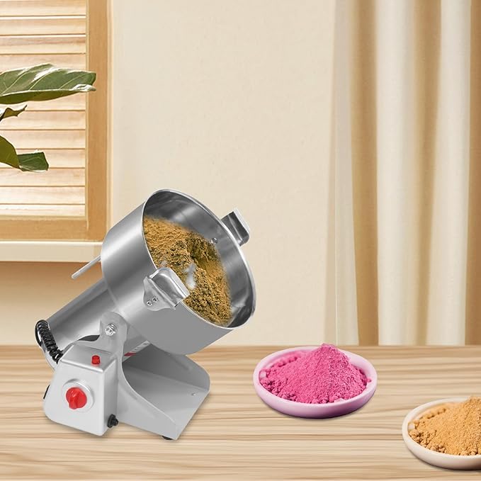 2500g Electric Grain Mill Grinder with High-pressure Cover, High Speed 4500W Commercial Grinders, Stainless Steel Machine for Dry Grains, Coffee, Corn(2500g/5.5lbs - B)