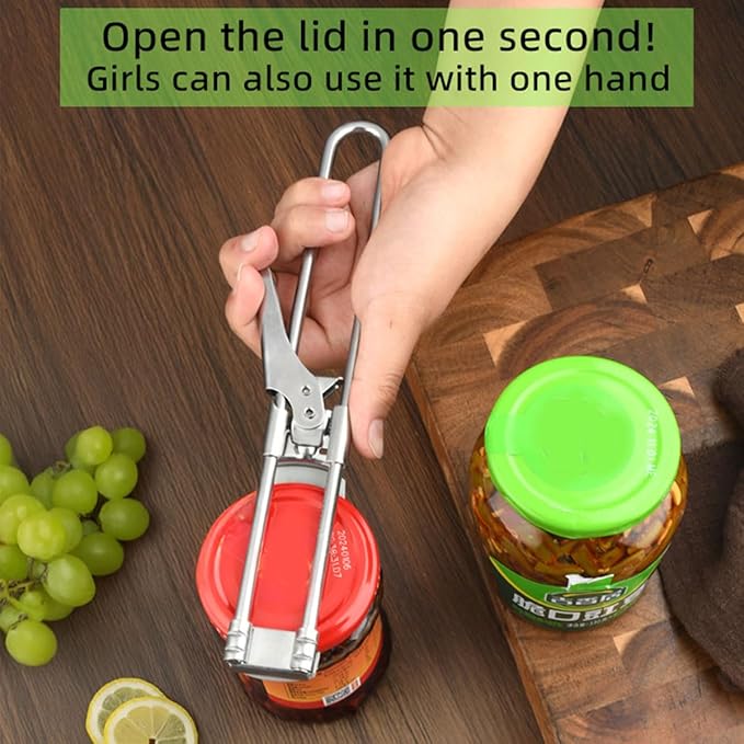 Jar Openers,Adjustable Multifunctional Stainless Steel Can Opener,Stainless Steel Can Opener Bottle Jar Lid Gripper Household Kitchen Tool, Manual Jar Bottle Opener Kitchen Accessories (1 Pcs)