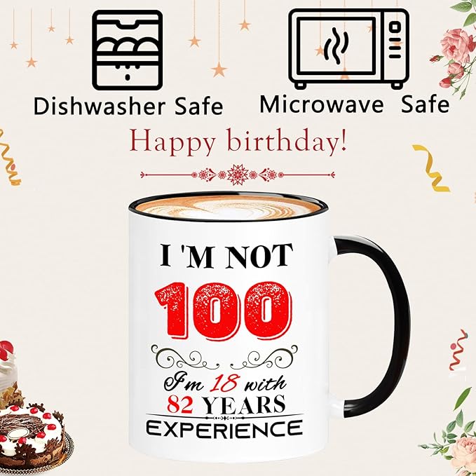1925 100th Birthday Mug for Women Men, Turning 100 Year Old Birthday Gifts for Mom, Dad, Grandma, Grandpa, Wife, Husband, Uncle, Aunt, Sister, Best Friends, Coworkers, Her, Him, 11oz Coffee Cup