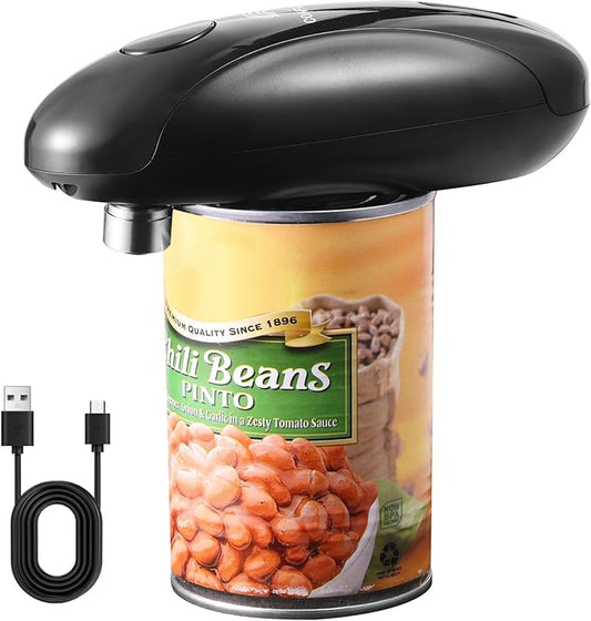 Auto Electric Can Opener for Seniors - Upgraded One Touch Automatic Rechargeable Electric Can Openers Smooth Edge Cutting,USB Type-C Charging,Built-in Lid Lifter,Automatic Can Opener