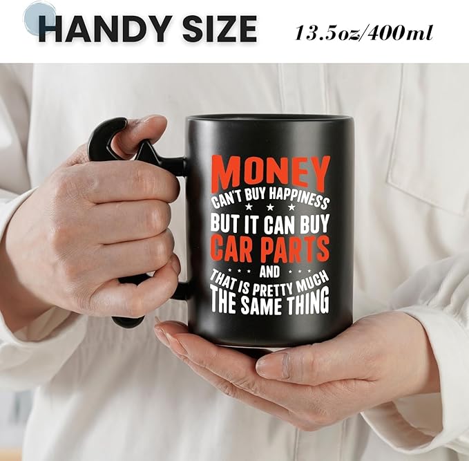 Onebttl Car Gifts For Men, Women, Dad, Mechanic - 13.5oz/400ml Ceramic Wrench Coffee Mug - Money