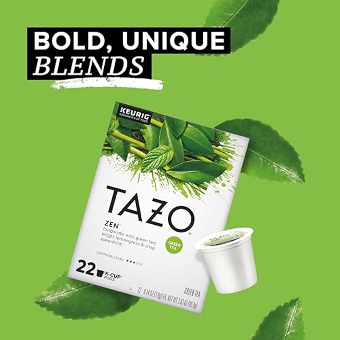TAZO Zen Green Tea K-Cups, Green Tea Zen for Health and Wellness, 22 Pods (Pack of 2)