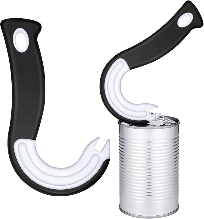 Mudder 2 Pieces Easy Open Ring Pull Can Opener for Soda and Food Cans Easy Grip Pop Opener Manual Ring-pull Helper for Ring Pull Tab Cans Tins Bottles