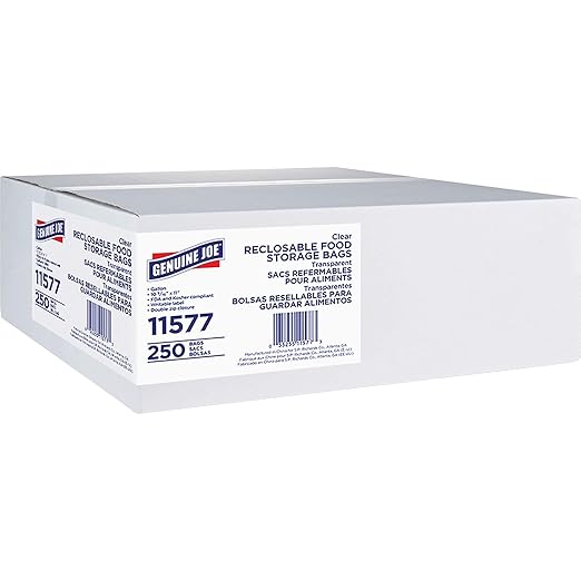 Genuine Joe Gallon Reclosable Food Storage Bags (Pack of 250)