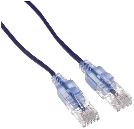 Monoprice Cat6A 25ft Purple 10-Pk Patch Cable UTP 30AWG 10G Pure Bare Copper Snagless RJ45 SlimRun Series Ethernet Cable