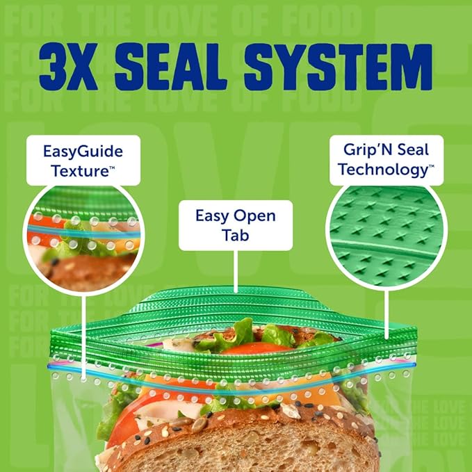Ziploc Sandwich and Snack Bags, Easy Open and Close, Plastic Food Storage Bags, 270 Bags Total (Packaging May Vary)