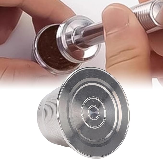 VBESTLIFE Reusable Coffee Pod, 304 Stainless Steel Reusable Metal Coffee Pod Refillable Filter Cup with Brush and Spoon
