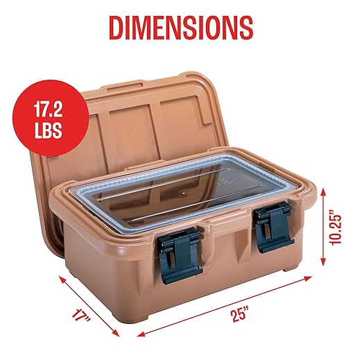Cambro Insulated Food Pan Carrier - 6 Inch Deep Hotbox and Food Warmer for Catering & Transport - Top Load S-Series (Beige)