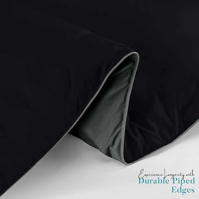 Utopia Bedding Comforter Duvet Insert, Quilted Comforter with Corner Tabs, Box Stitched Down Alternative Comforters Twin Size (Black/Grey)