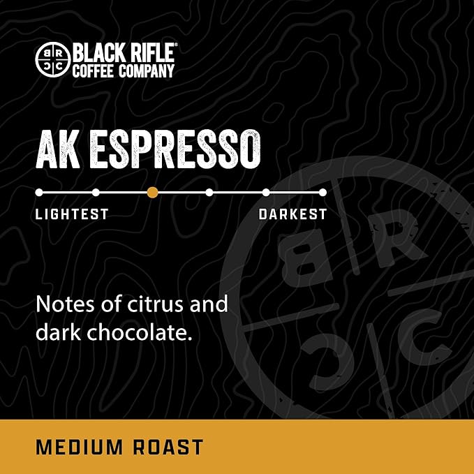 Black Rifle Coffee Company AK Espresso, 50 Count, Medium Roast K Cups - Single Serve K Cups Coffee Pods - Kcup Pods Compatible with Keurig 1.0 & 2.0 - Made from Arabica Beans