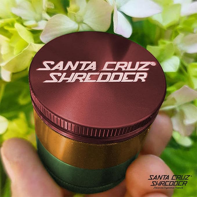 Santa Cruz Shredder Metal Spice Grinder Made in USA (Medium (2.2 Inch), Rasta)