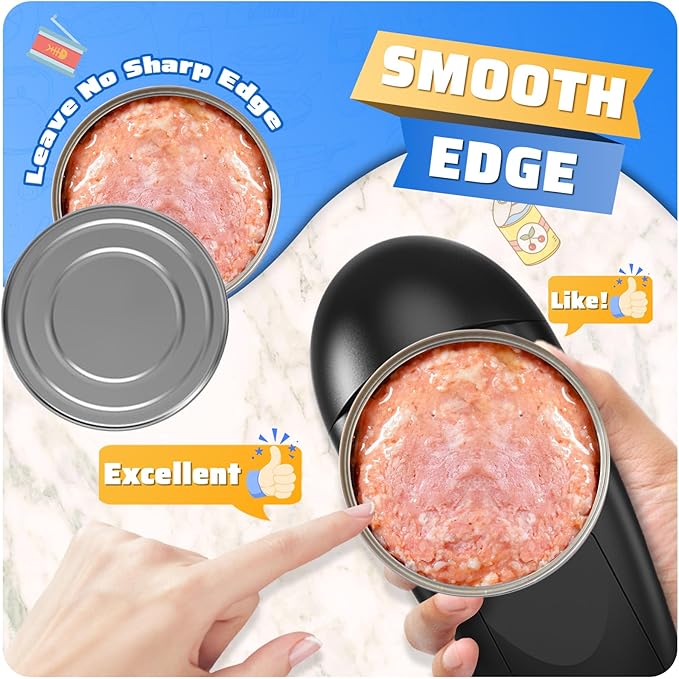 Electric Can Opener, Handheld Smooth Edge No Sharp, Portable Automatic Can Opener for Camping, Best Kitchen Gadgets Easy for Arthritis Patients
