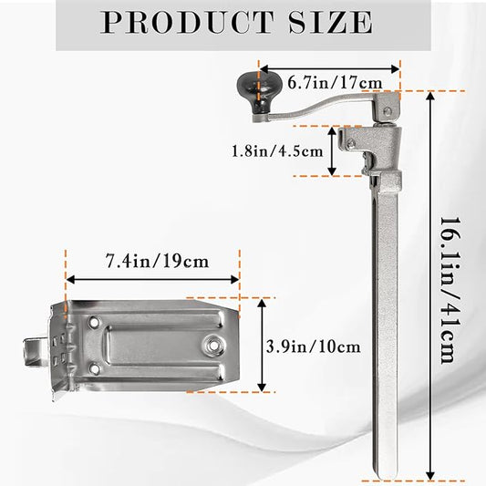 Commercial Heavy Duty Can Opener- Adjustable Manual Opener with 2 Blades & Plated Steel Base, Fits Cans Up to 10" Tall for Restaurant, Hotel, Food Store