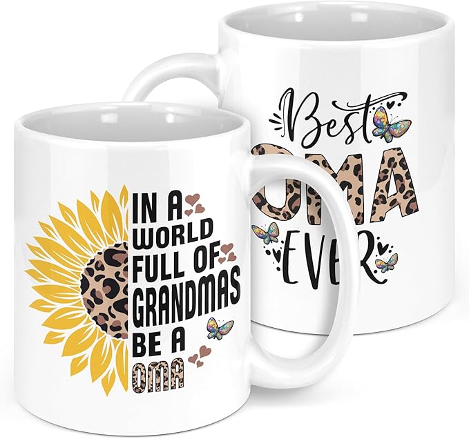 Oma Christmas Gifts11oz Mug, Mothers Day Gifts for Oma, Grandma Birthday Gift from Grandkids, Best Grandma Ever Mug