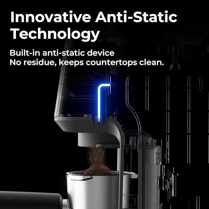 Burr Coffee Grinder, Electric Coffee Grinder with 51 Grind Settings, Precision Timer, Stainless Steel Espresso Grinder with Anti-Static Design, Easy Clean and 3 Modes