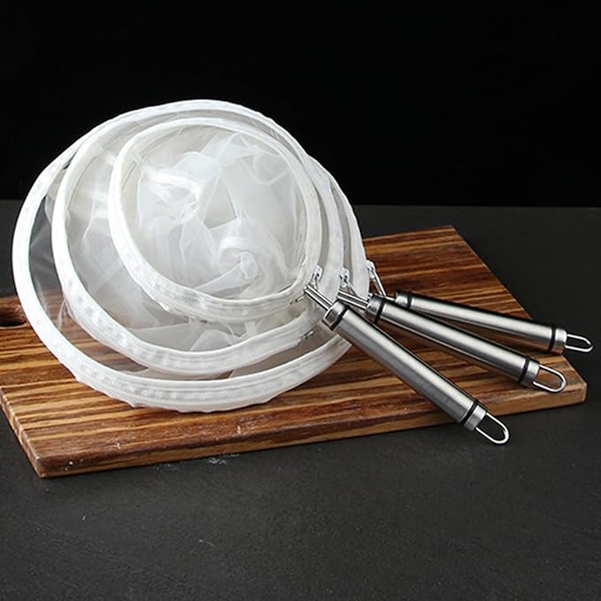 FATCAT Fine Mesh Cheese Cloth, Fine Mesh Strainer Bags, Nut Milk Bag, Cheesecloth for Straining (M-Size*5/ Excluding Bracket)