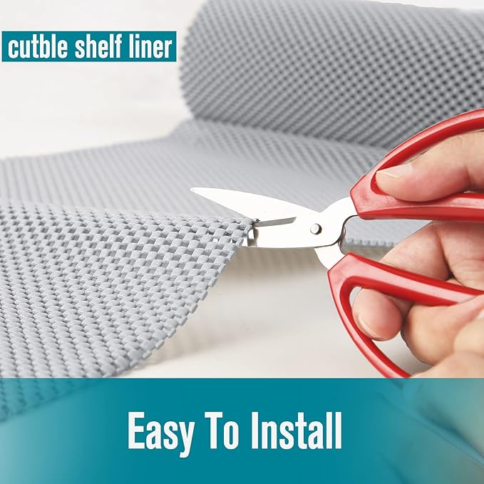 Shelf and Drawer Liner, Non-Adhesive Non Slip and Grip Durable Clean Pad Full Size 17.7 Inches x 20 Feet for Drawers, Shelves, Cabinets, Storage, Kitchen, Desks, Kitchenware, Tableware, White